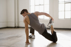 stretching man