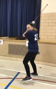 kate with fake bat