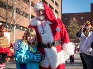 santa and girl
